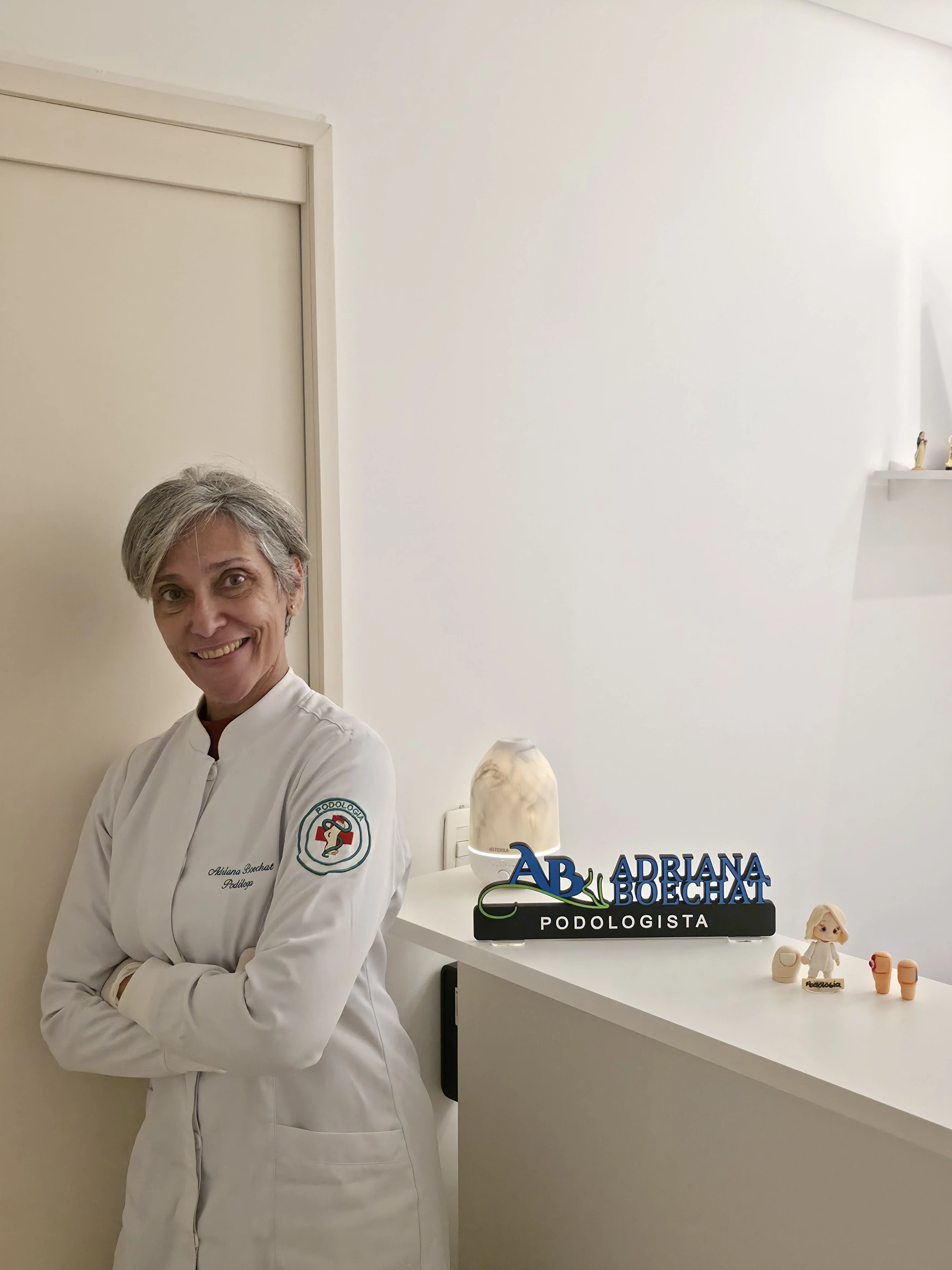 Adriana Boechat, podologista, na Clínica Saúde & Equilíbrio
