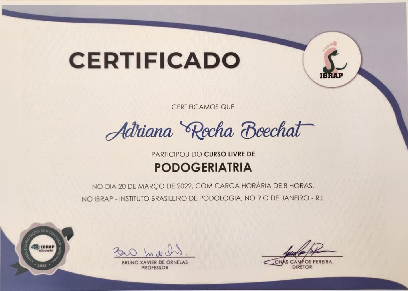 Certificado Desmistificando a Cosmetologia na Podologia