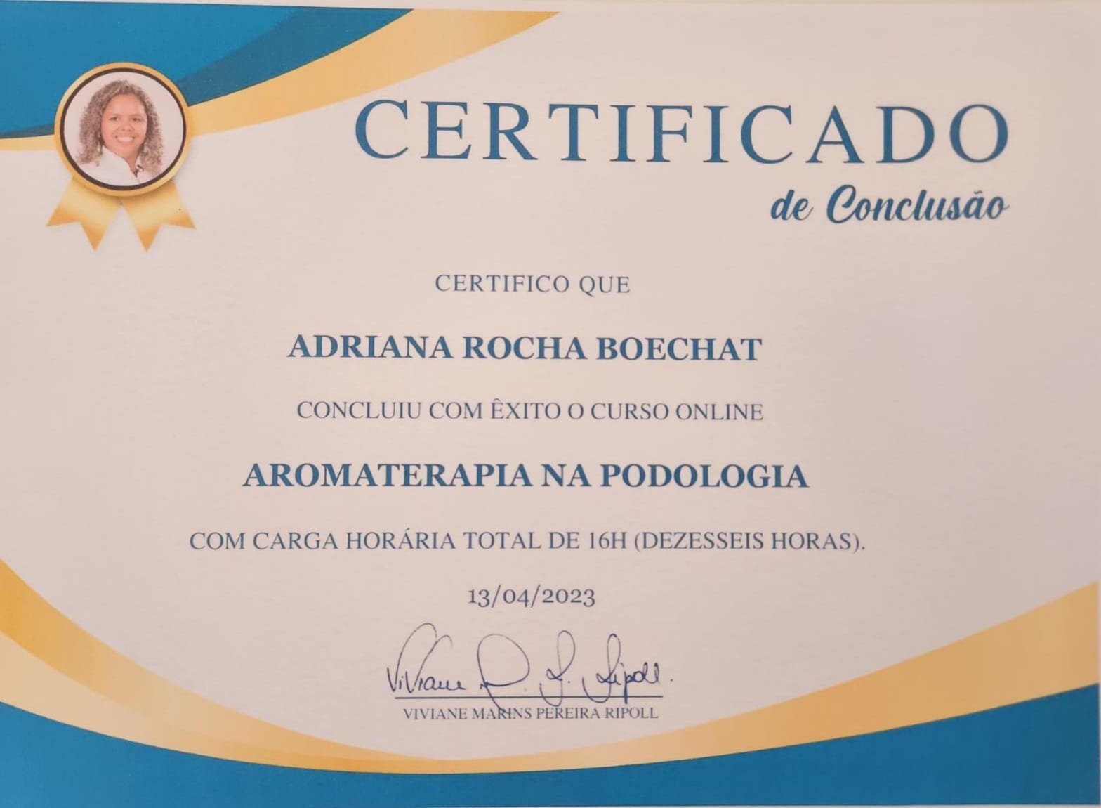 Certificado Aromaterapia na Podologia